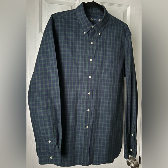 Men’s Polo by Ralph Lauren plaid button down shirt. Size 17/43 - Picture 1 of 5